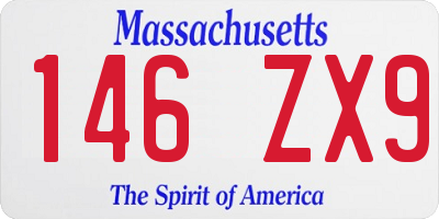 MA license plate 146ZX9