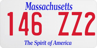 MA license plate 146ZZ2