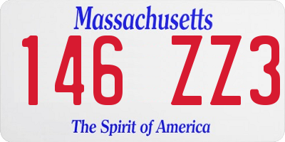 MA license plate 146ZZ3