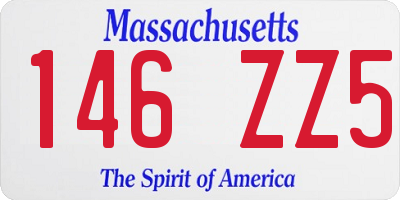 MA license plate 146ZZ5