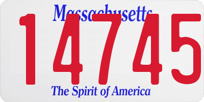 MA license plate 14745