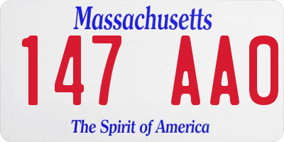 MA license plate 147AA0