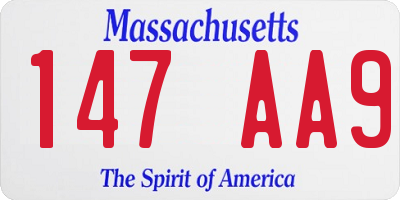 MA license plate 147AA9