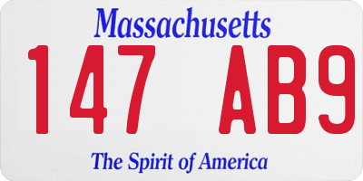MA license plate 147AB9