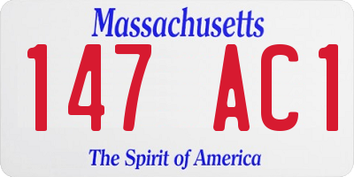 MA license plate 147AC1