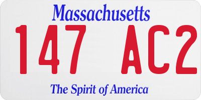 MA license plate 147AC2