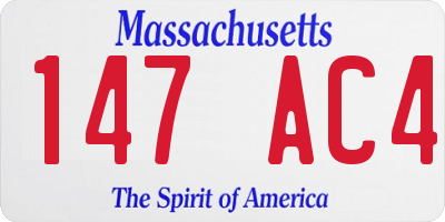 MA license plate 147AC4
