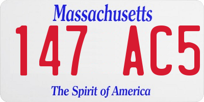 MA license plate 147AC5