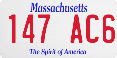 MA license plate 147AC6