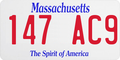 MA license plate 147AC9