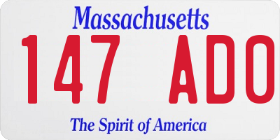 MA license plate 147AD0