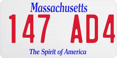 MA license plate 147AD4