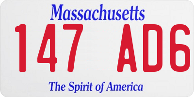 MA license plate 147AD6