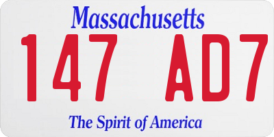 MA license plate 147AD7
