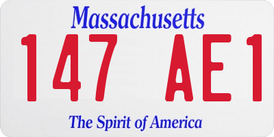 MA license plate 147AE1