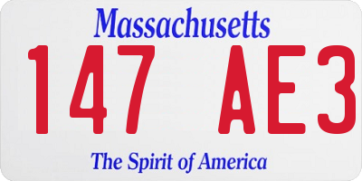MA license plate 147AE3