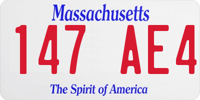 MA license plate 147AE4