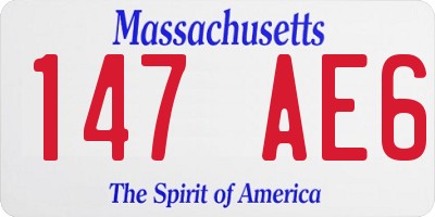 MA license plate 147AE6