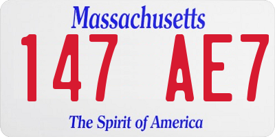 MA license plate 147AE7