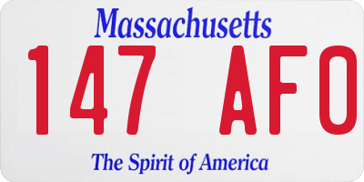 MA license plate 147AF0