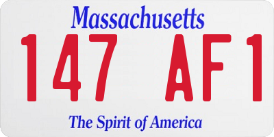 MA license plate 147AF1