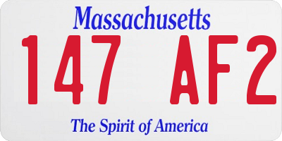 MA license plate 147AF2