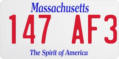 MA license plate 147AF3