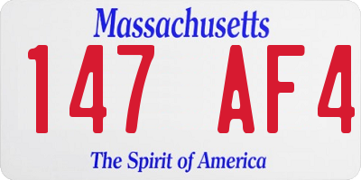 MA license plate 147AF4