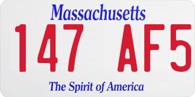 MA license plate 147AF5