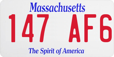 MA license plate 147AF6