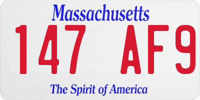 MA license plate 147AF9