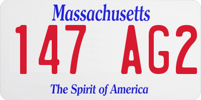MA license plate 147AG2