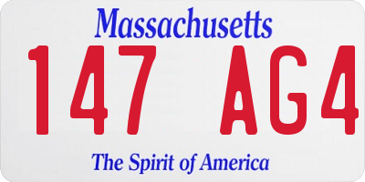 MA license plate 147AG4