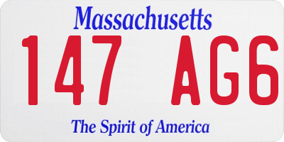 MA license plate 147AG6