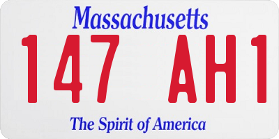MA license plate 147AH1