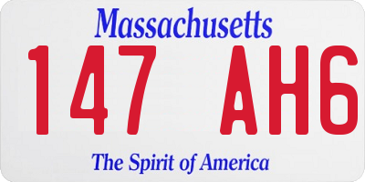MA license plate 147AH6