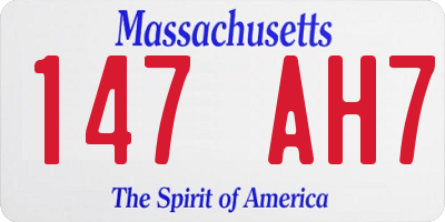 MA license plate 147AH7