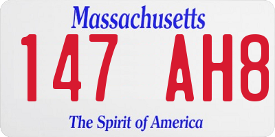 MA license plate 147AH8