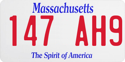 MA license plate 147AH9