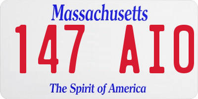 MA license plate 147AI0