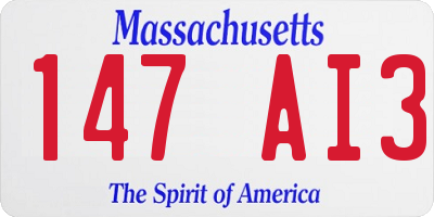 MA license plate 147AI3