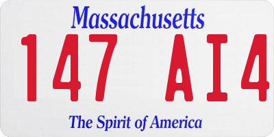 MA license plate 147AI4
