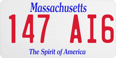 MA license plate 147AI6