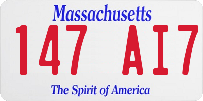 MA license plate 147AI7
