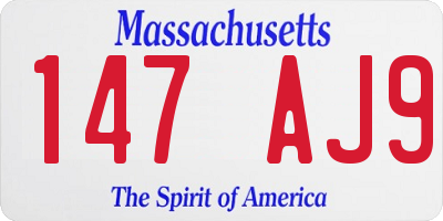 MA license plate 147AJ9