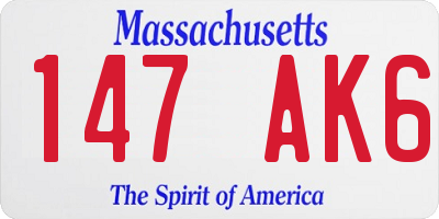 MA license plate 147AK6