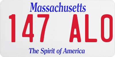 MA license plate 147AL0