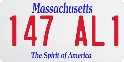 MA license plate 147AL1