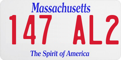 MA license plate 147AL2
