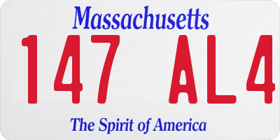 MA license plate 147AL4